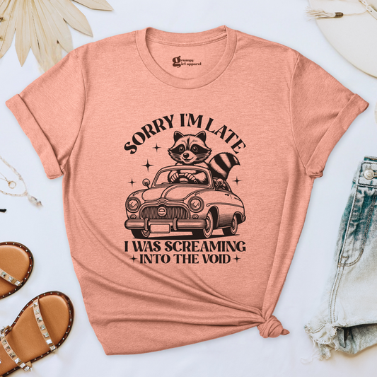 Screaming into the Void Raccoon Tee