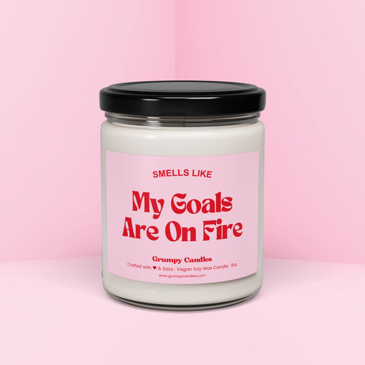 My Goals Are On Fire Candle