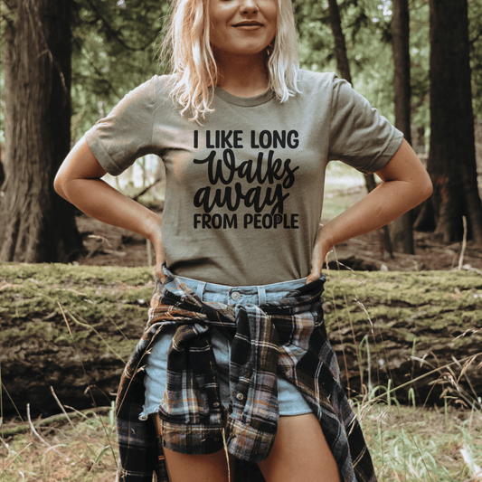I Like Long Walks Away from People Tee