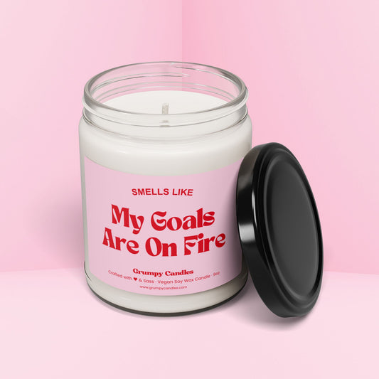 My Goals Are On Fire Candle