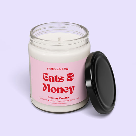 Cats and Money Candle
