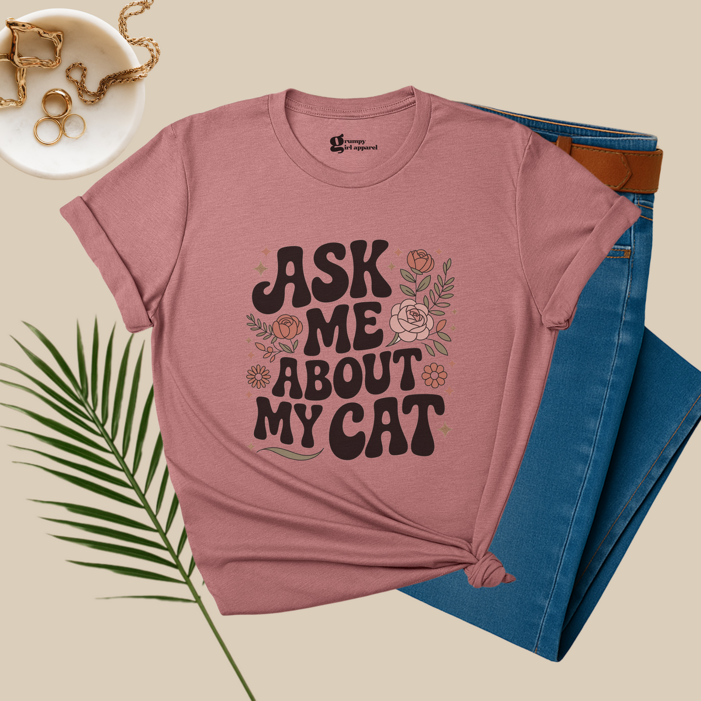 Ask Me About My Cat Tee