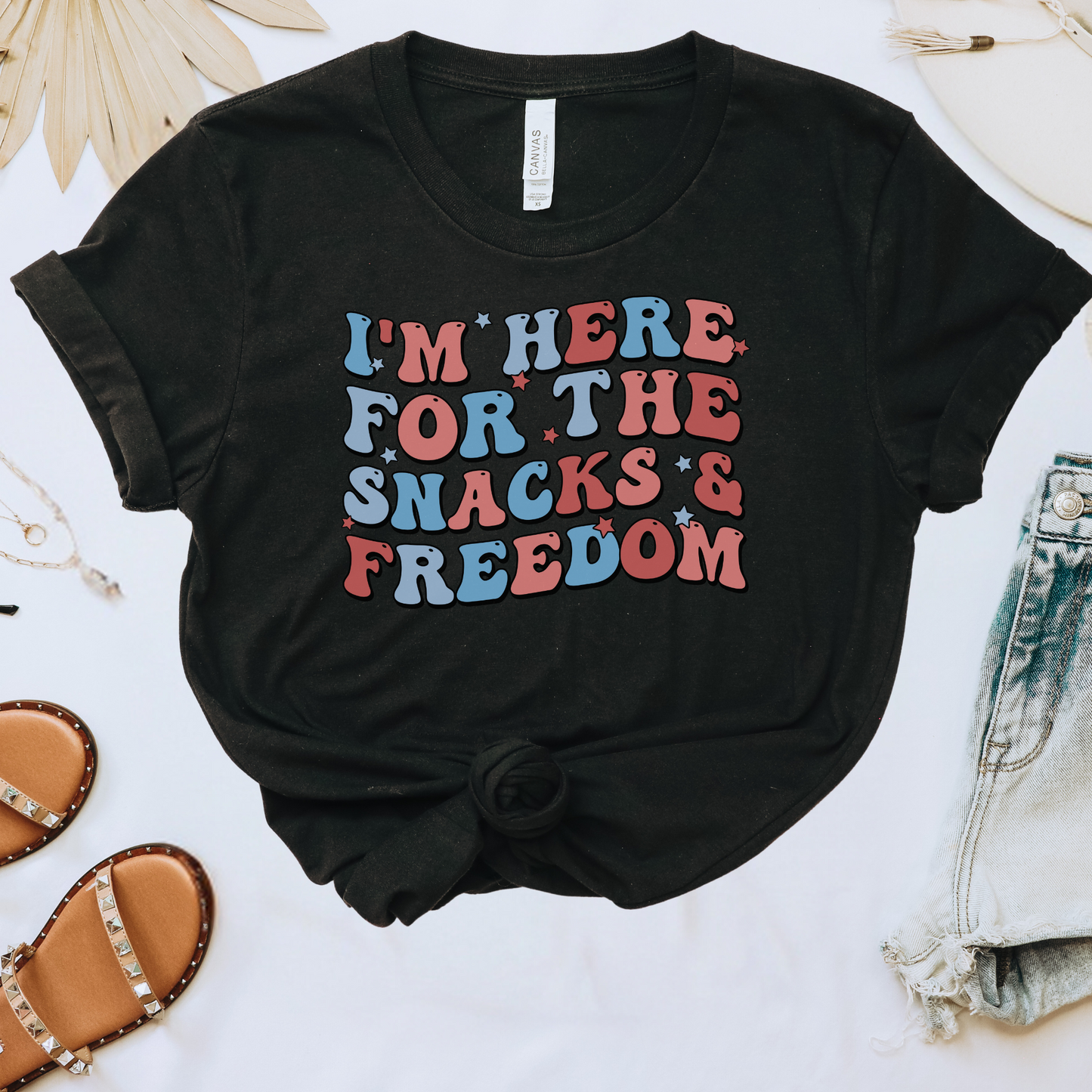 I'm Here for the Snacks & Freedom Tee