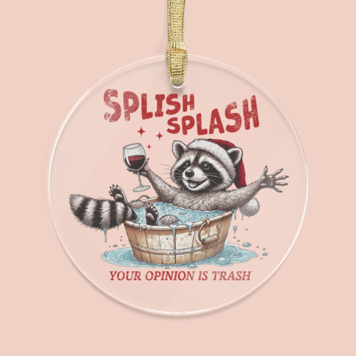 Splish Splash Raccoon Ornament