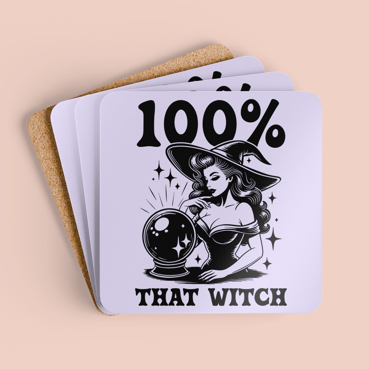 100% That Witch Corkwood Coaster Set