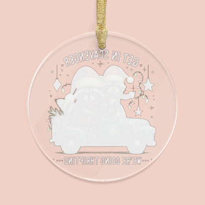 Thrifting Raccoons Ornament