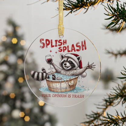 Splish Splash Raccoon Ornament