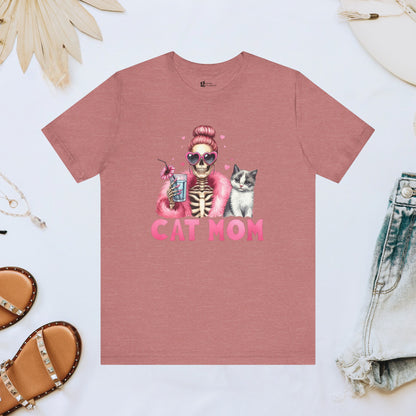 Cat Mom Skeleton Tee