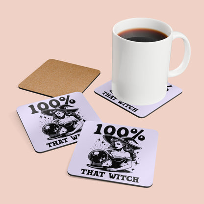 100% That Witch Corkwood Coaster Set