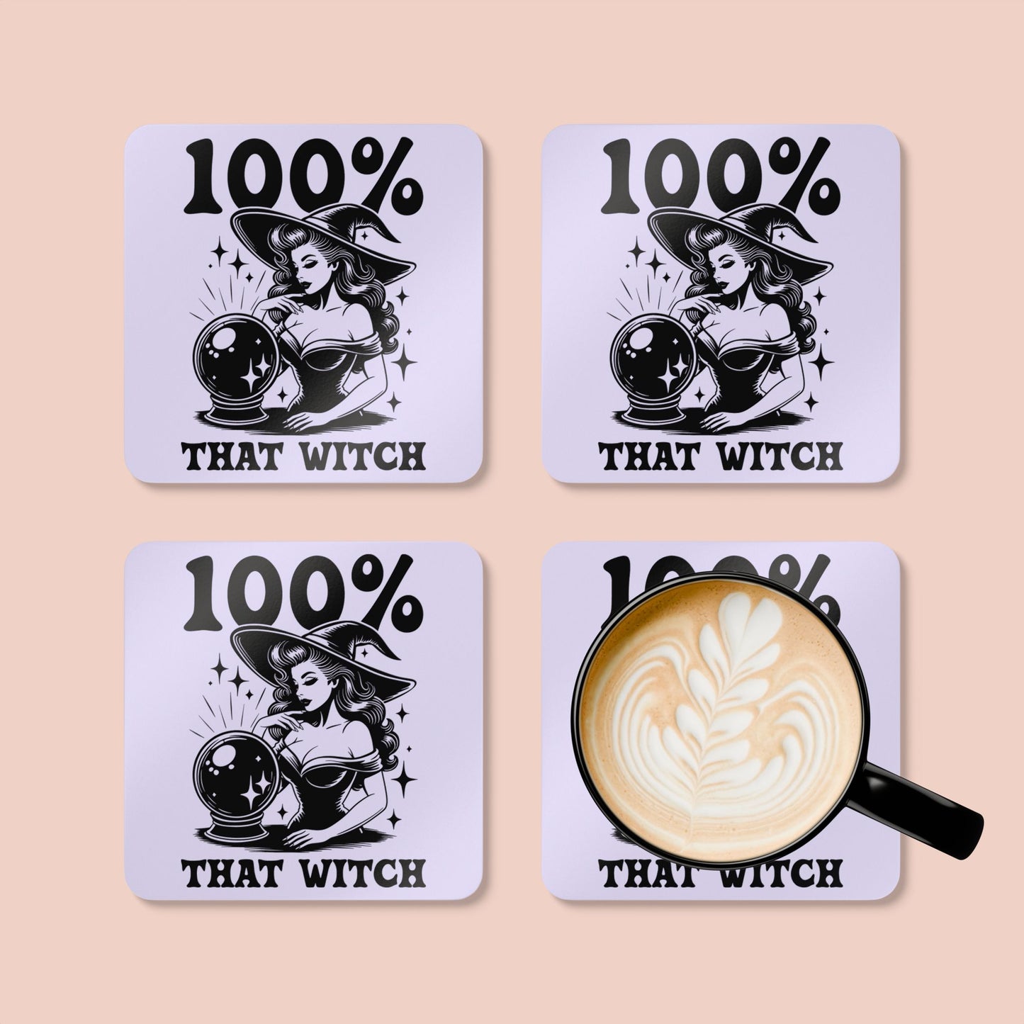 100% That Witch Corkwood Coaster Set