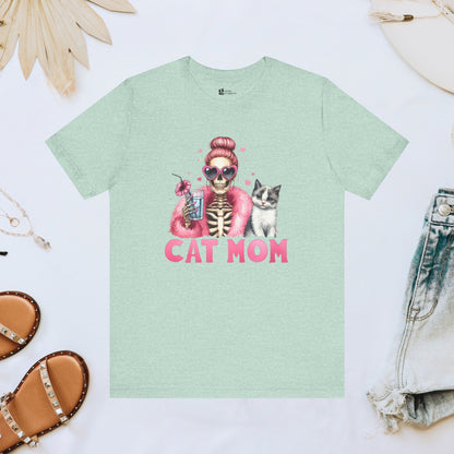 Cat Mom Skeleton Tee