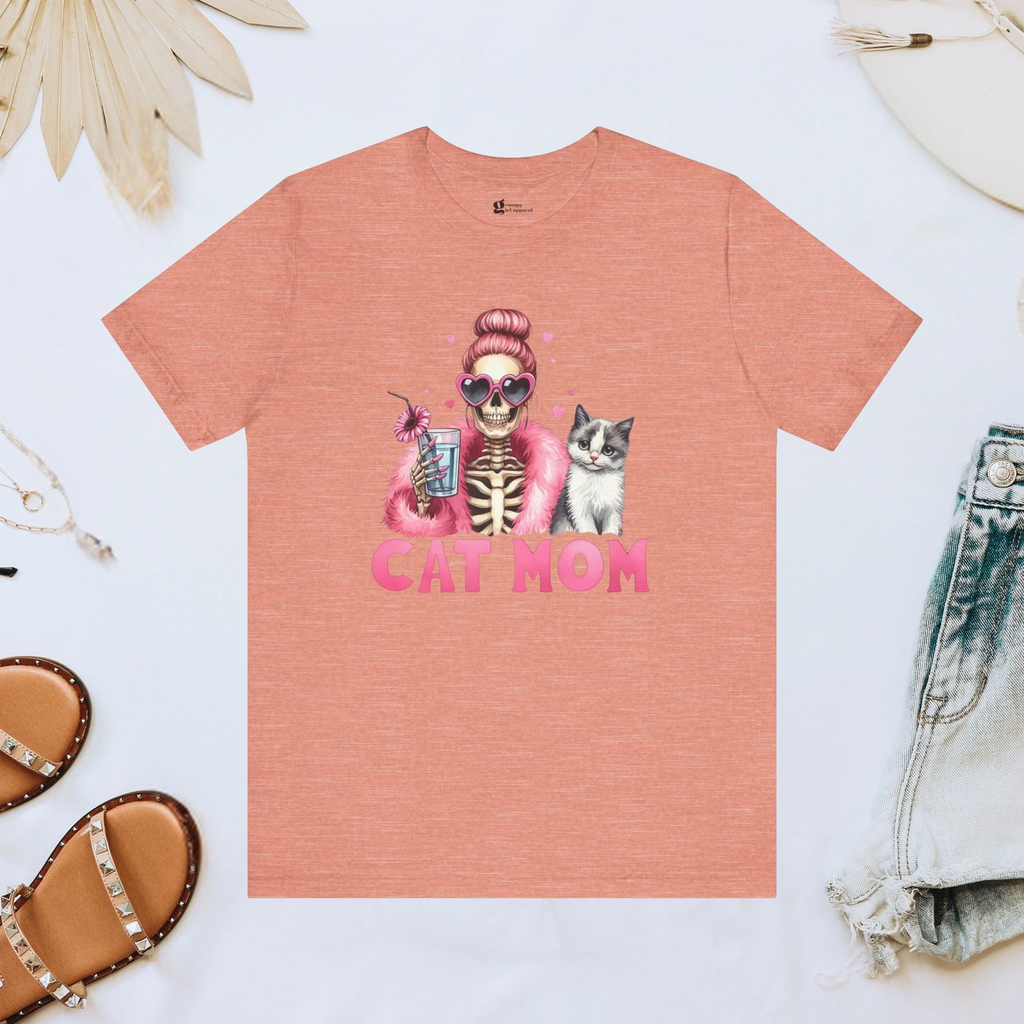 Cat Mom Skeleton Tee