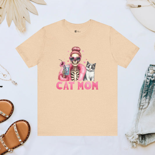 Cat Mom Skeleton Tee