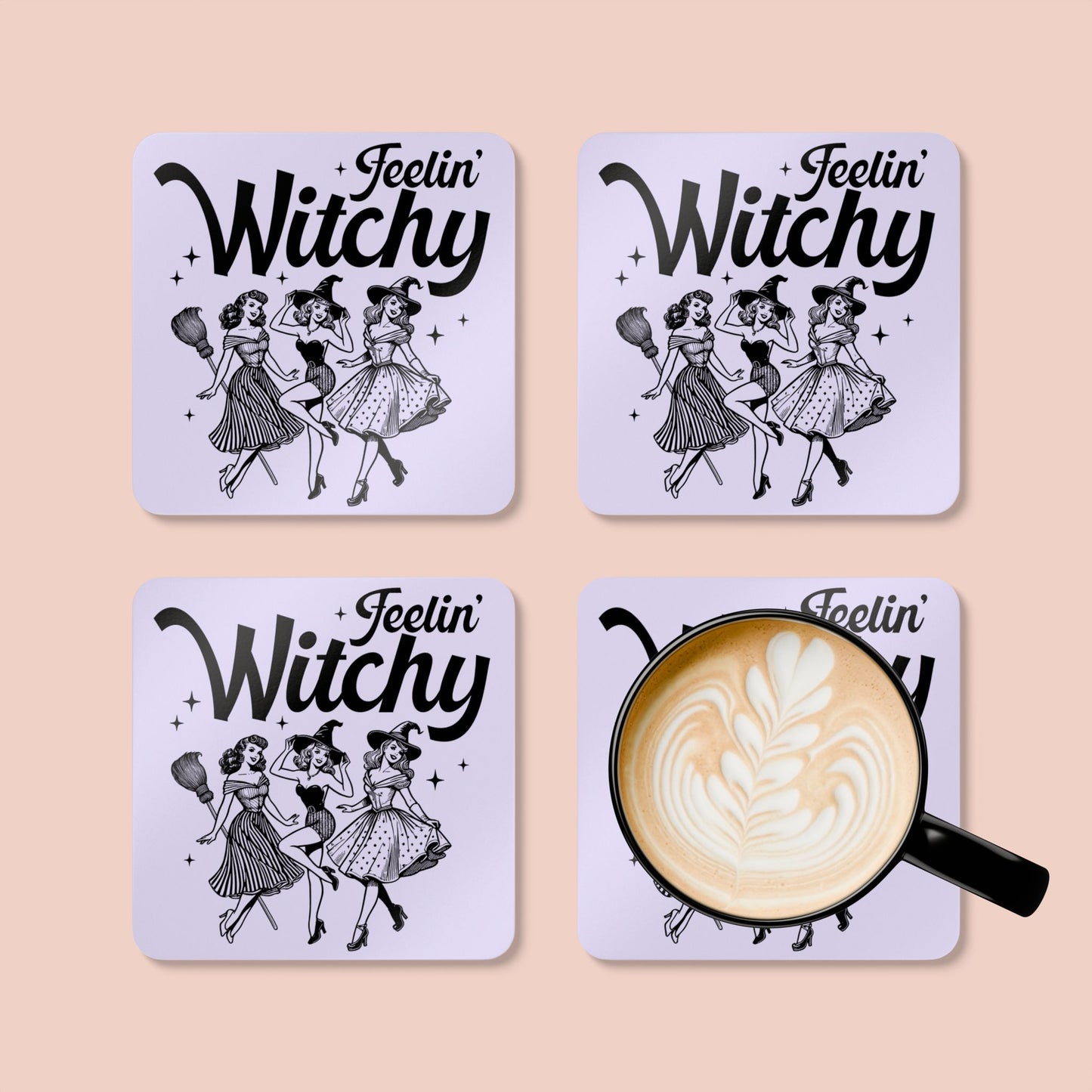 Feelin' Witchy Corkwood Coaster Set