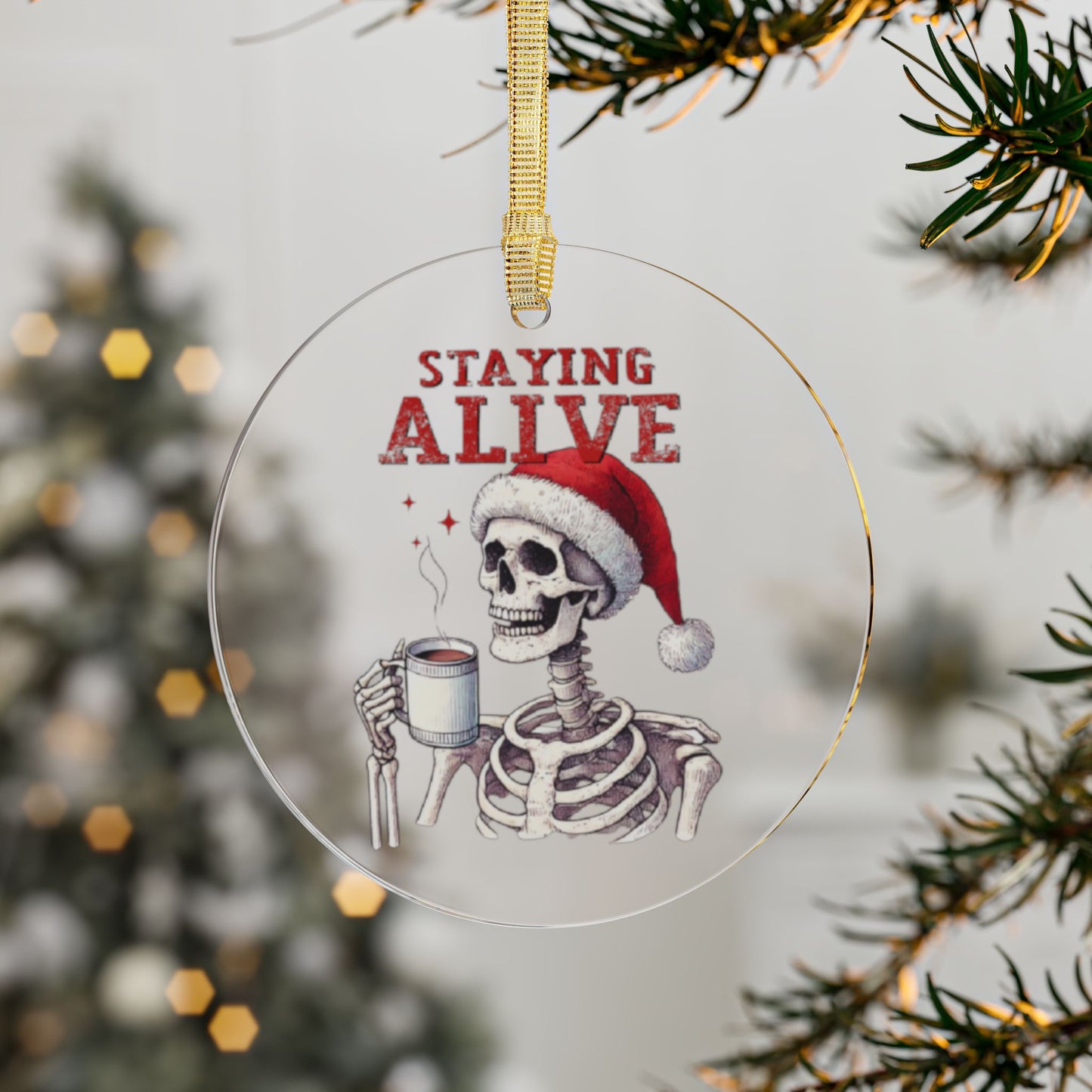Staying Alive Skeleton Ornament
