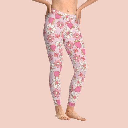 Strawberry Flowers Leggings