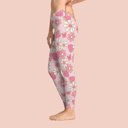 Strawberry Flowers Leggings