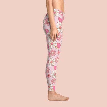 Strawberry Flowers Leggings