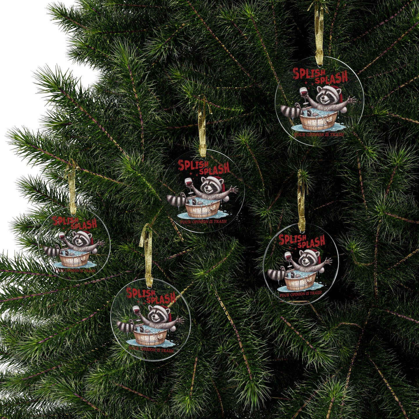 Splish Splash Raccoon Ornament