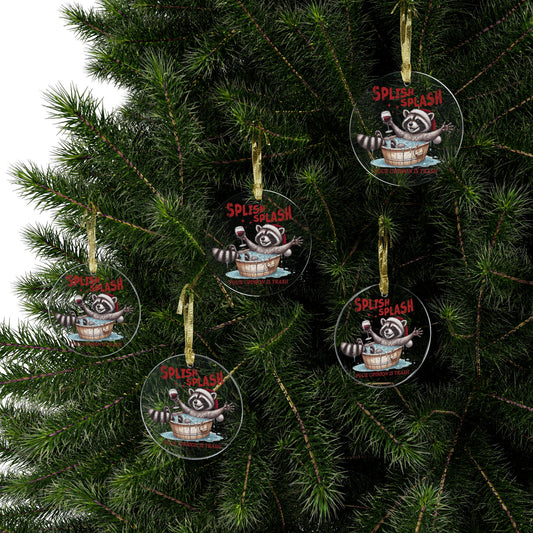 Splish Splash Raccoon Ornament