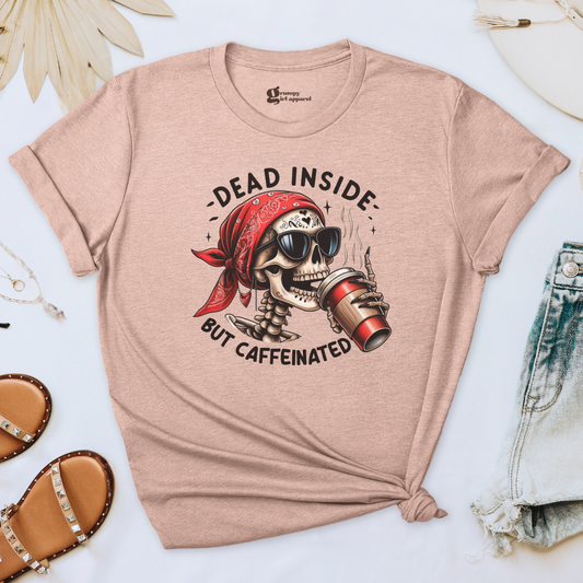 Dead Inside But Caffeinated Skeleton Tee