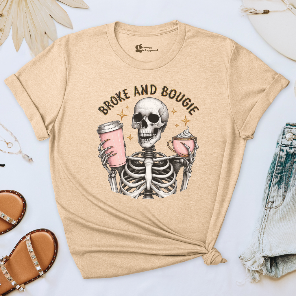 Broke and Bougie Skeleton Tee