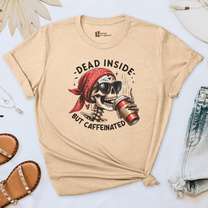 Dead Inside But Caffeinated Skeleton Tee