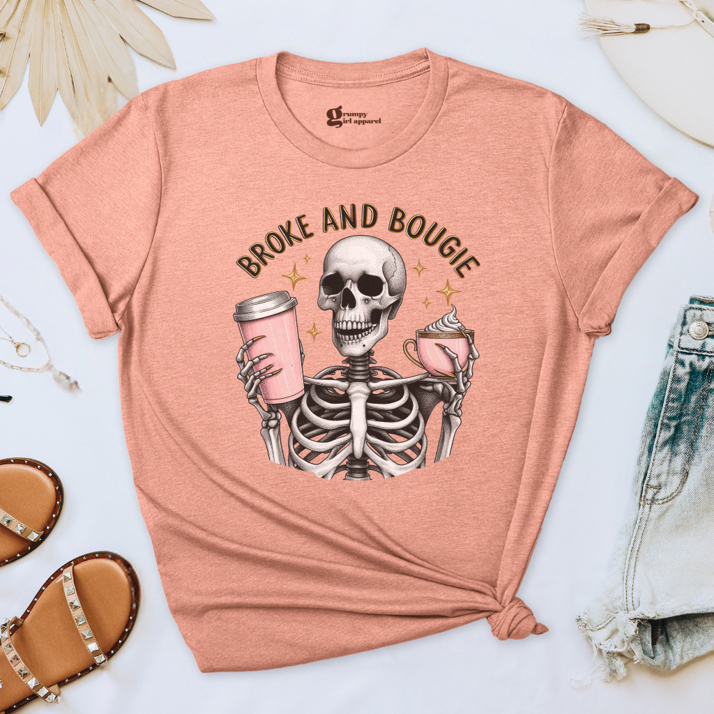 Broke and Bougie Skeleton Tee