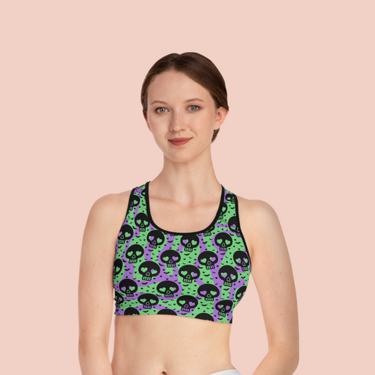 Skulloween Sports Bra